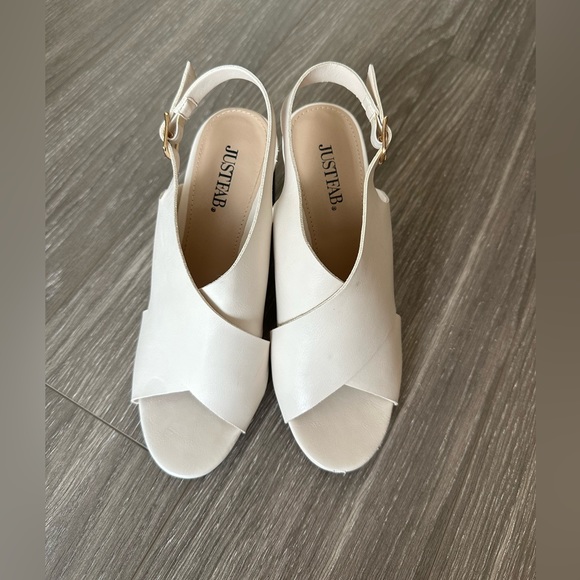 JUSTFAB Jayda Sling-Back Heeled Sandal- Bone - Picture 6 of 13